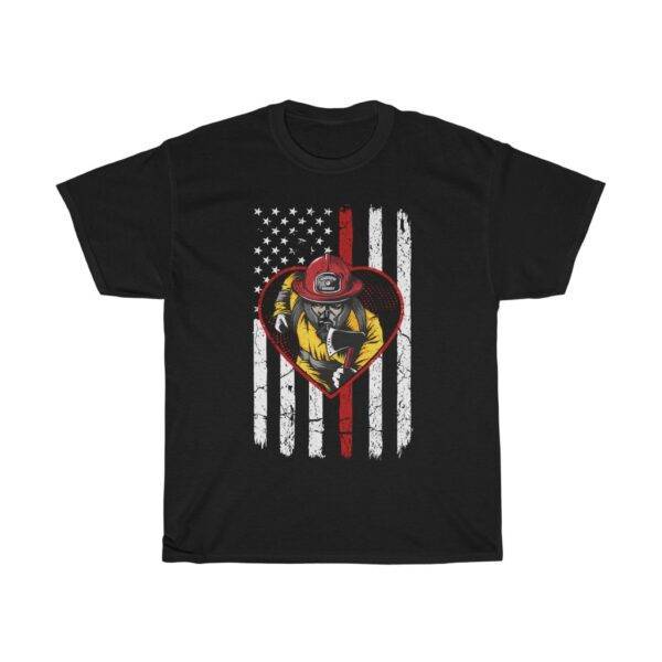 American Firefighter US Flag Design T-shirt Firefighter Unisex Tees