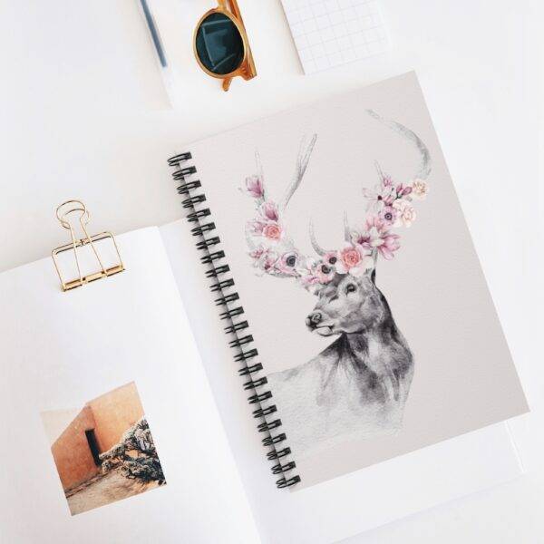 Water Color Stag – Premium Spiral Notebook – Ruled Line Spiral Notebook