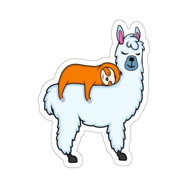 Sloth Riding Llama – Cute Animal Kiss-Cut Sticker Stickers