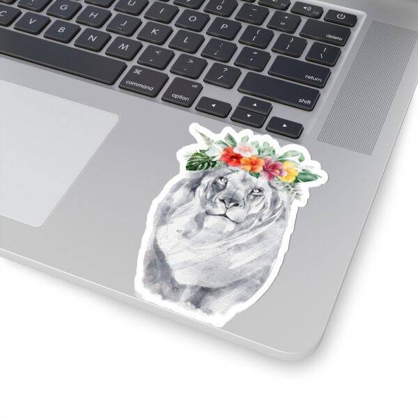 Lion With Flower On Head – Kiss-Cut Sticker Stickers