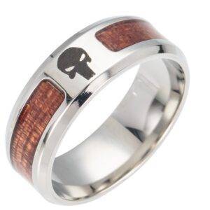 Steel & Solid Wood Ring Jewelry Gifts for Dad Gifts For Husband Gifts for Mom
