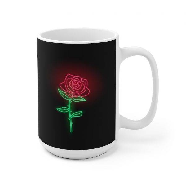 Neon Rose Illustration – Ceramic Mug For Florist Florist Mugs