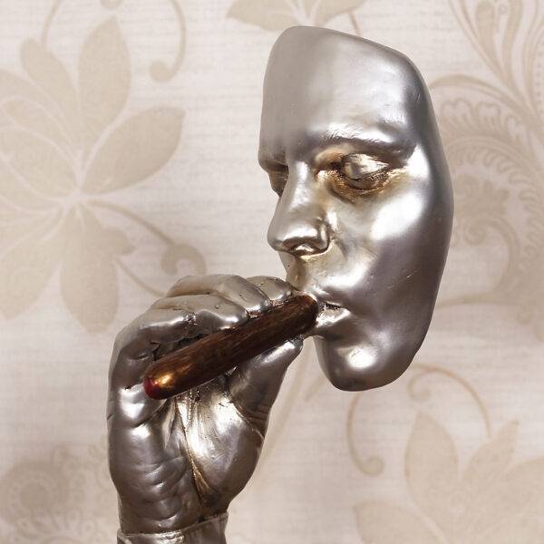 Man Smoking Cigar Resin Face Statue Statues & Paintings